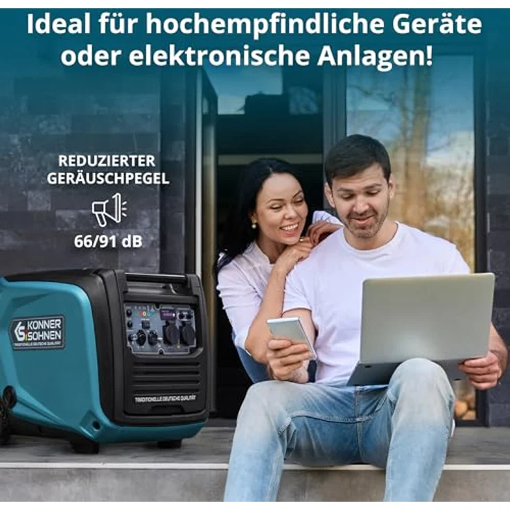 Könner&Söhnen KS 4000iEGS Gas Benzin Stromaggregat 4000 Watt, Notstrom - Blau – Bild 6