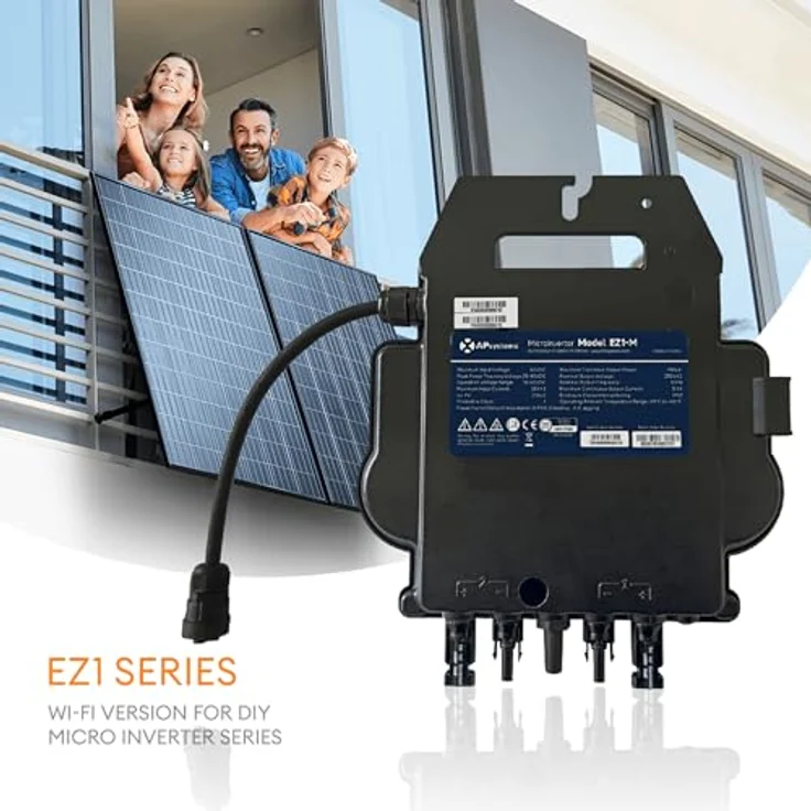 SUNNIVA AP Systems Mikro-Wechselrichter 800 W EZ1-M-EU, wetterfest IP67, Plug-&-Play, 2 MPPT, Bluetooth & WiFi, inkl. 5 m Anschlusskabel – Bild 3