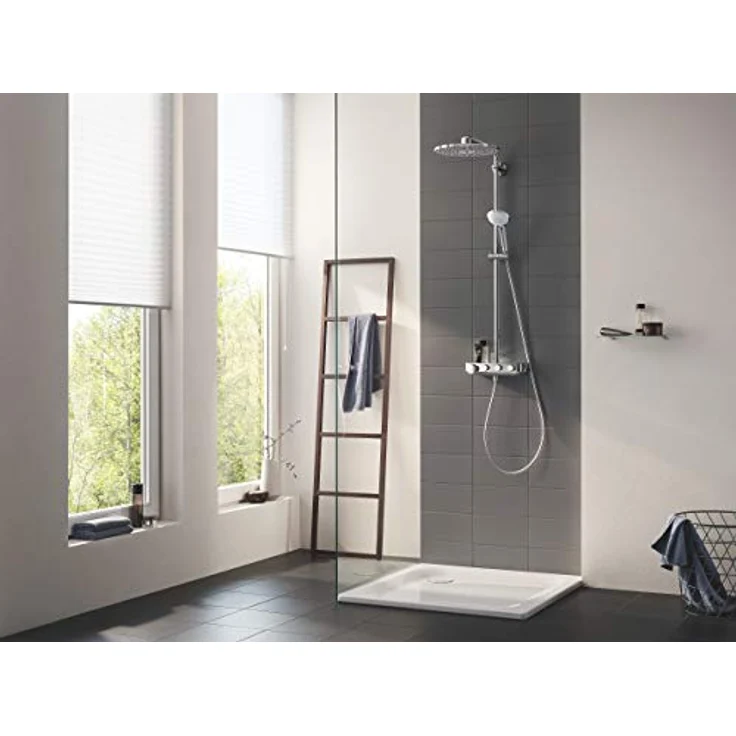 GROHE Euphoria Smartcontrol 310 Duo - Duschsystem mit Thermostatbatterie (wassersparend, 2 Strahlarte, inkl. Duschablage, Verbrühungsschutz), chrom, 26507000 – Bild 3