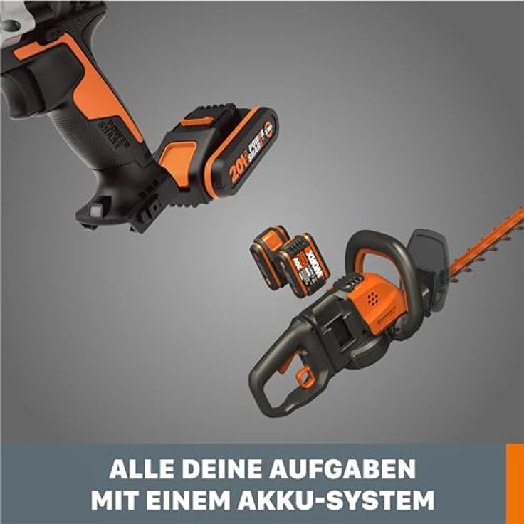 WORX Original WA3639 PowerShare Akku 20V - 2000mAh Li-Ion, wiederaufladbarer - kompakter Akku mit erhöhter Sicherheit & längerer Laufzeit - mit LED-Ladestandanzeige - für alle WORX Geräte geeignet – Bild 4
