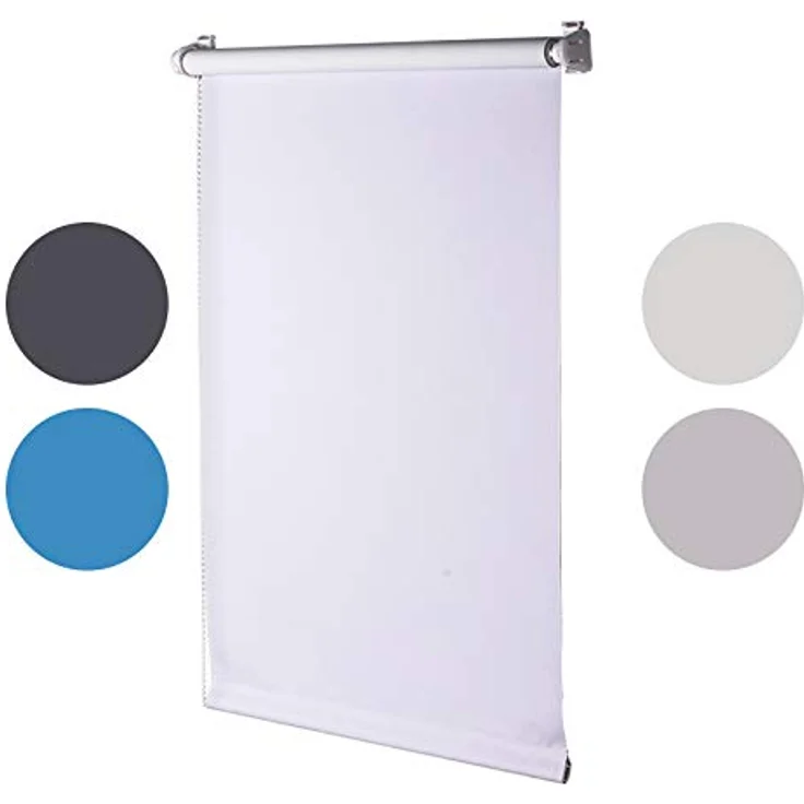 Jet-Line Rollo Indoor gestreift 150 cm, weiß, lichtdurchlässig, Blockstreifen, Doppelrollo, Klemmfix ohne Bohren, Sichtschutz für Wohnzimmer, Schlafzimmer und Küche – Bild 3