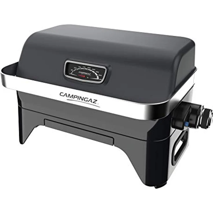 Campingaz Attitude2go Tragbarer Balkongrill Mini BBQ Campinggrill mit Deckel, Thermometer und Gusseisengrill, funktioniert mit Gasflasche R907, Schwarz – Bild 1