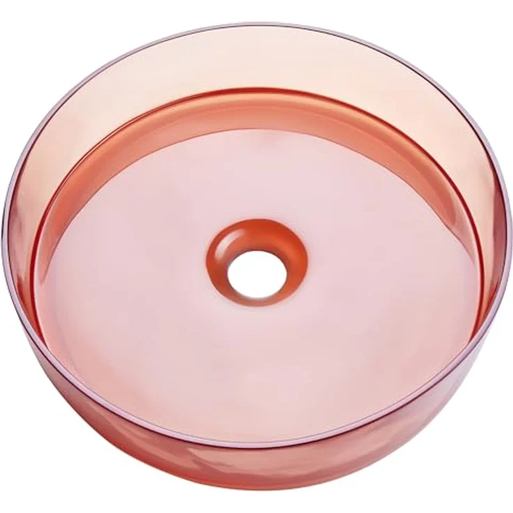 Beliani Tolosa, elegantes Aufsatzwaschbecken aus hochwertigem Mineralwerkstoff, 360 mm, mit Klick-Klack-Stöpsel – Bild 5