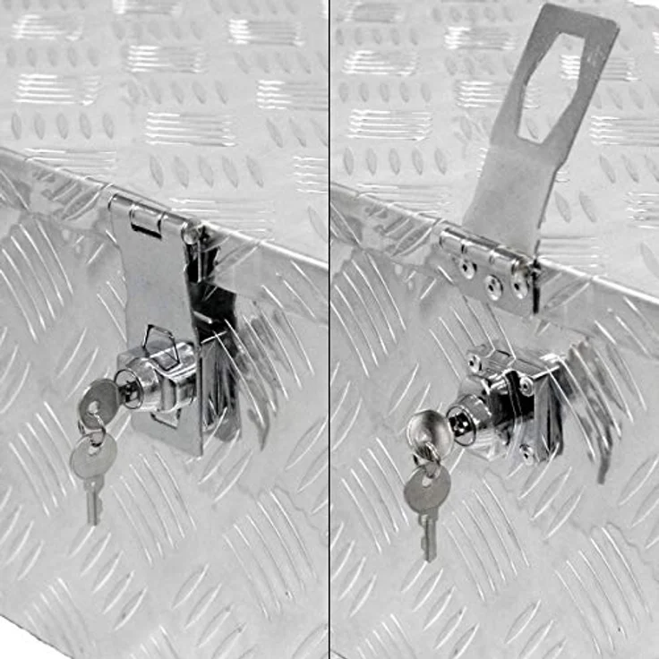 ECD Germany Aluminium Werkzeugbox, abschließbare Transportkiste mit 52 Litern Fassungsvermögen, silber, spritzwassergeschützt – Bild 5