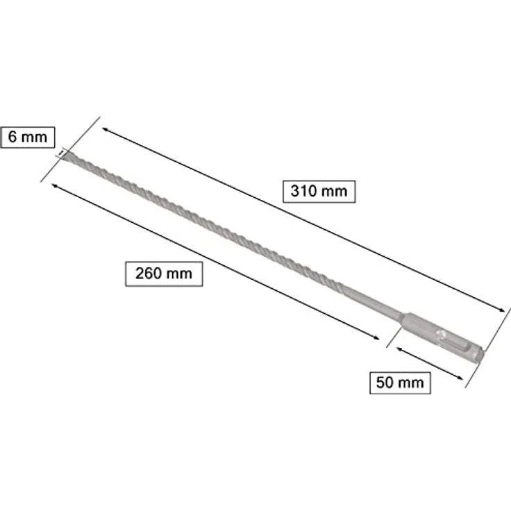 KOTARBAU® SDS+ Bohrer 6 x 310 mm, Hochleistungsbohrer für harte Materialien mit Globalem Standardaufnahme – Bild 2