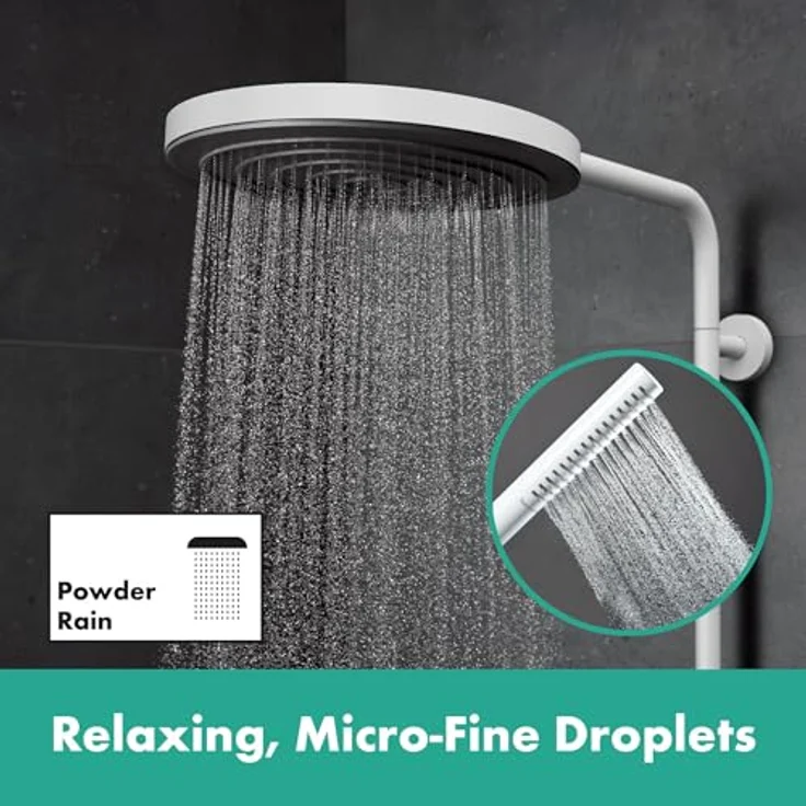 hansgrohe Pulsify S Puro Duschsystem 260, 1jet, Ecostat Fine, Wandmontage, mit PowderRain und schwenkbarem Brausearm – Bild 3