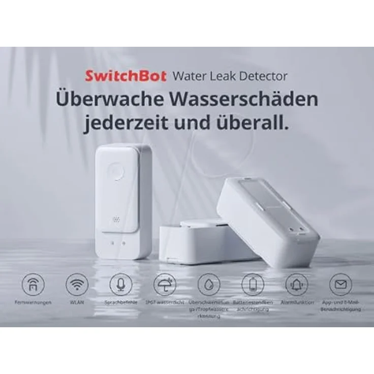 SwitchBot WLAN Wassermelder, Wasserleck-Sensor mit 100 dB Alarm und 2 Jahren Batterielaufzeit – Bild 2