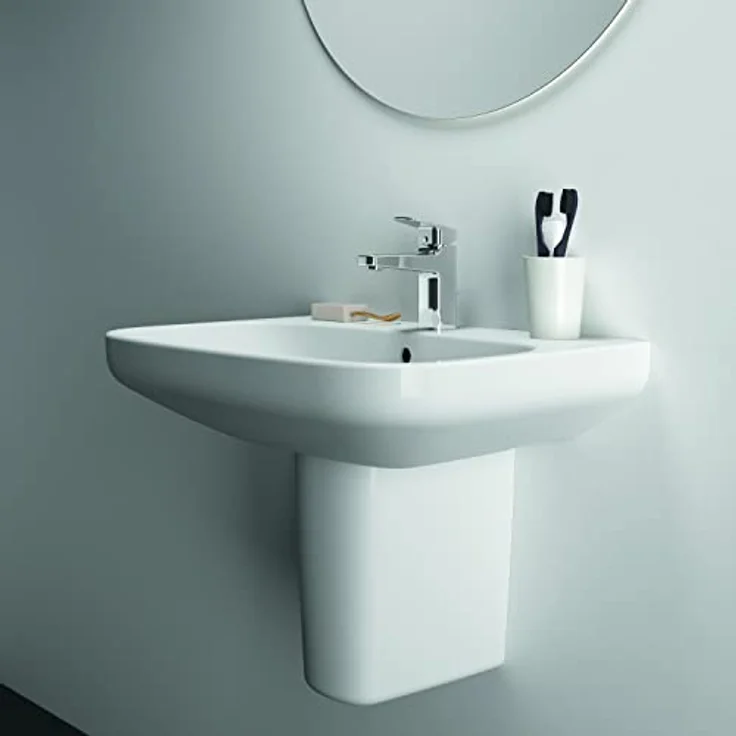Ideal Standard Waschtisch i.life A, 65x48 cm, 1 Hahnloch mit Überlauf, Alpinweiß, wandhängend, Feinfeuerton – Bild 4