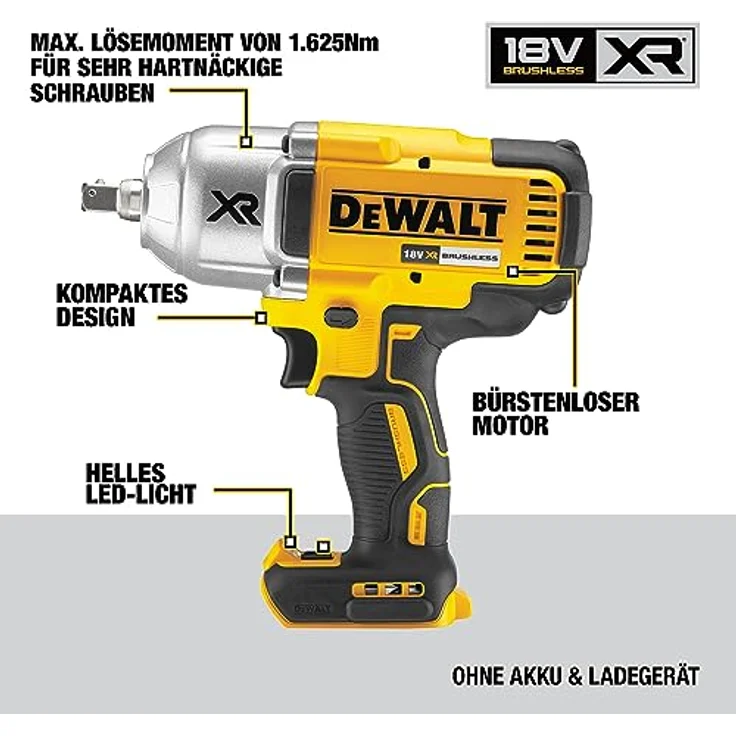 Dewalt DCF899N-XJ 18 V Kabellos Bürstenlos Hohes Drehmoment Schlagschrauber – Bild 2