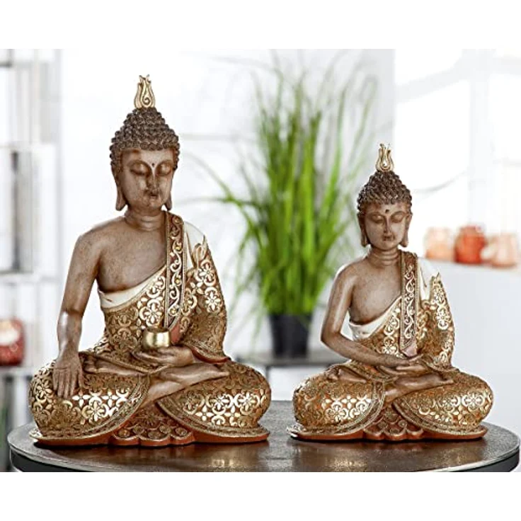GILDE Figur Skulptur Buddha - sitzend - Höhe 29 cm – Bild 2