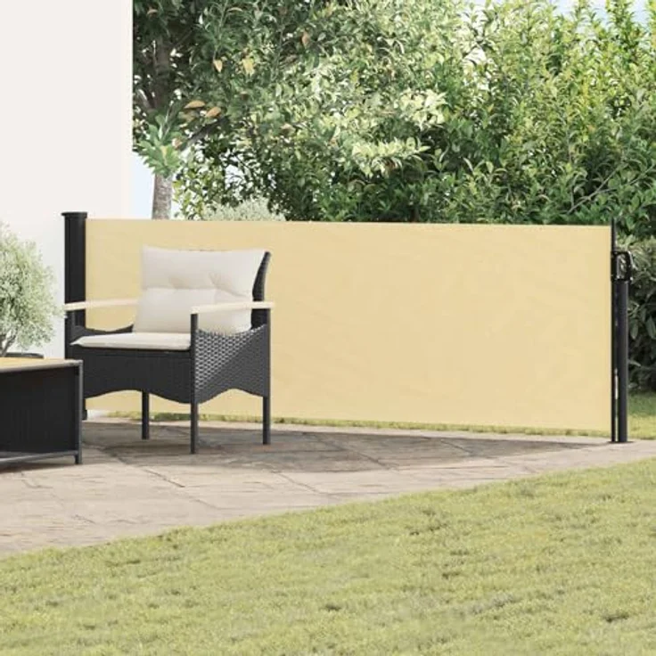 vidaXL Seitenmarkise, einziehbar, 300 x 100 cm, Sand, wasserdicht, UV-Schutz, moderner Sichtschutz für Balkon und Garten – Bild 2