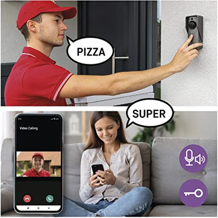 EMOS GoSmart Video-Türklingel IP-09D CLOC mit WiFi und App, wasserfeste Smart Home Videoklingel 1080p Kameraeinheit, Klingel und Netzteil, Türschloss-Steuerung, kompatibel mit Alexa, Google Assistant – Bild 4