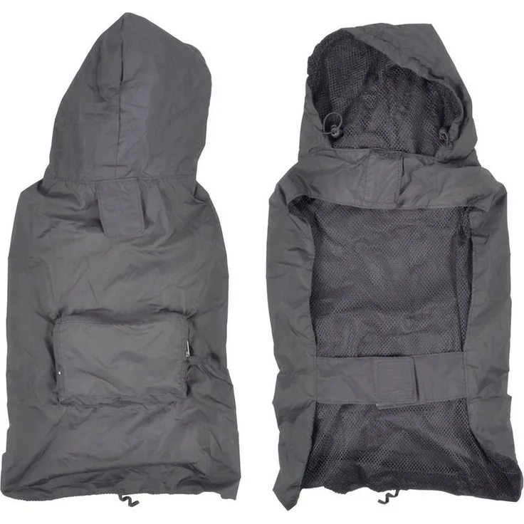 dynamic24 Hunde Regenjacke mit Kapuze, wasserabweisender Mantel für kleine bis große Hunderassen, Größen S-L