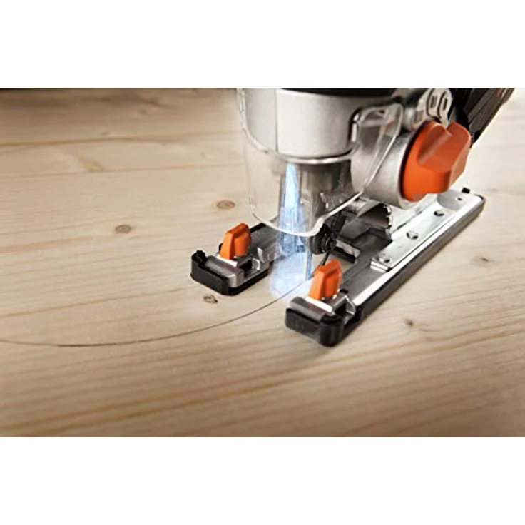 Meister Pendelhub-Stichsäge 800 W, MPS800-1 - 3 Pendelstufen - 45° Gehrungsschnitte - 6-stufige Hubzahlvorwahl - Staubsaugeradapter & Späneblasfunktion - Handsäge mit Laser-Markierhilfe - 5453400 – Bild 8