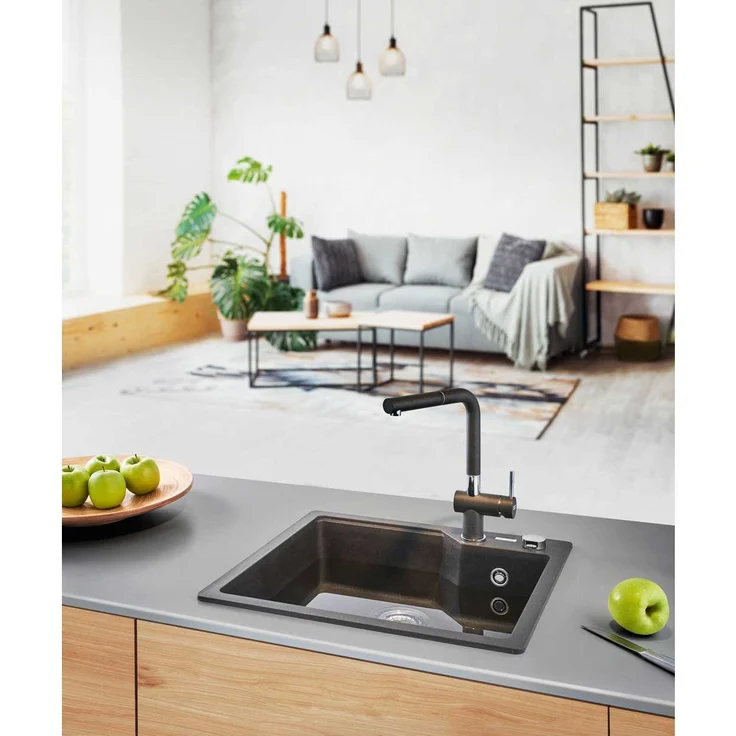FRANKE Einbauspüle Maris Urban UBG 610-56 Black Matt ab 60cm, mit Drehknopfventil und Sanitized® Hygiene – Bild 1