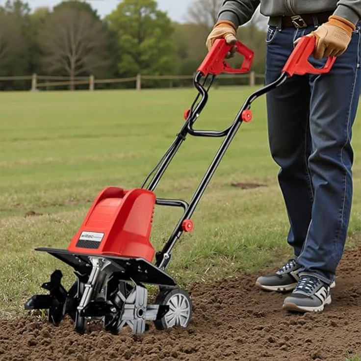 Wiltec - Elektro Gartenhacke mit 1500W Leistung, 200U-min Leerlaufgeschwindigkeit, 220mm Arbeitstiefe – Bild 3