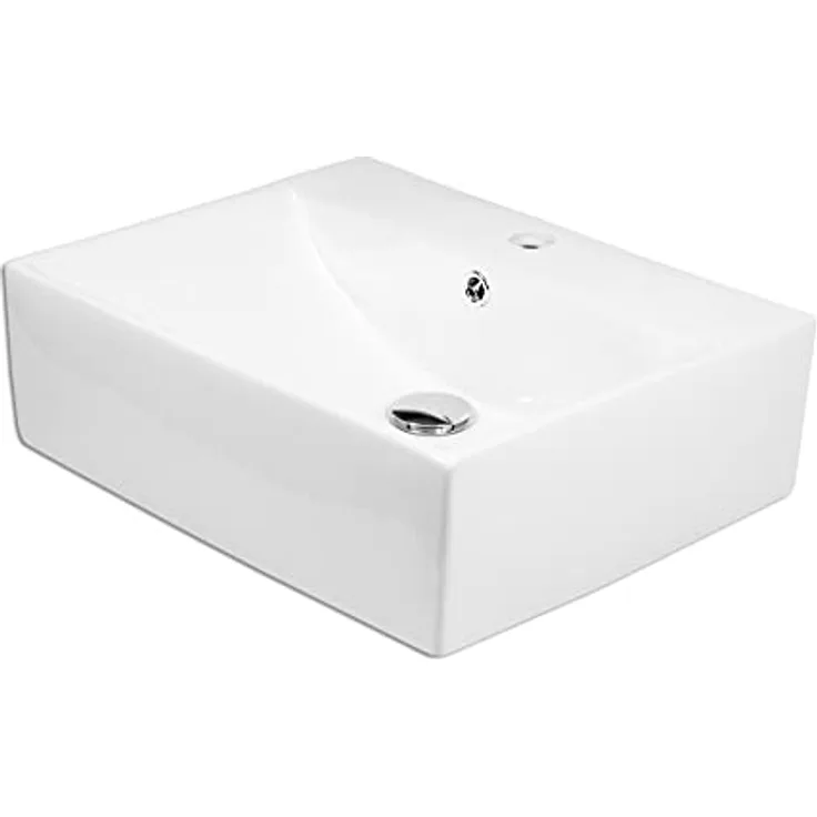 STABILO Sanitaer Keramik Wandhängewaschbecken rechteckig 505x405x160 mm weiß Komplettset