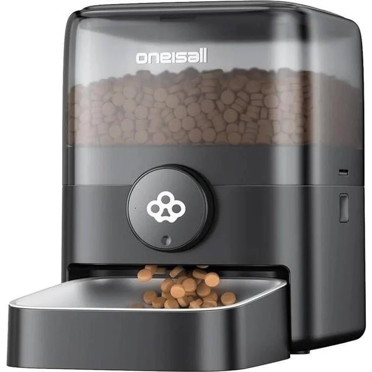 Oneisall 3L PF05 Smart Food Dispenser, Futter- und Wasserspender aus SUS 304 Edelstahl, 5 l Fassungsvermögen, app-gesteuert