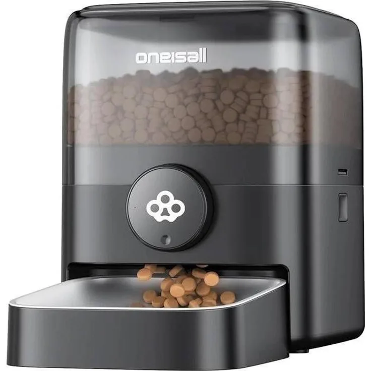 Oneisall 3L PF05 Smart Food Dispenser, Futter- und Wasserspender aus SUS 304 Edelstahl, 5 l Fassungsvermögen, app-gesteuert