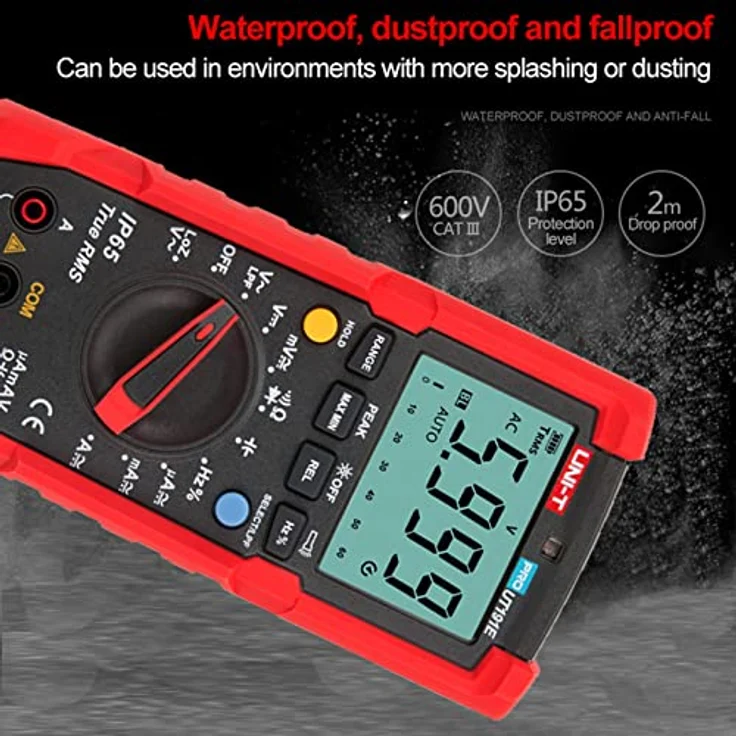 UNI-T UT191T Profi Multimeter IP65, 600V AC/DC, 20A, RMS-Messung, -40°C bis 400°C – Bild 3