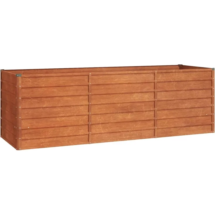 furnicato Hochbeet Rostig 240x80x77 cm, Cortenstahl, wetterfest, robust, mit sicherer Kantenfaltung