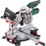 Metabo KGS 216 M Kapp- und Gehrungsäge I Zug- und Kappfunktion, 1500 W, Sägeblatt D 216 mm, Schnittbreite 305 mm, beidseitig schwenkbarer und nach links neigbarer Sägekopf, Laser, LED-Licht 619260000