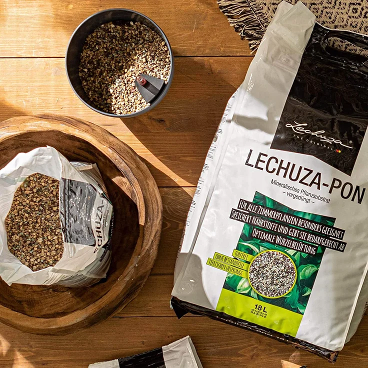 LECHUZA Pflanzsubstrat PON 18L, neutral, organisches, vollständig biologisch abbaubares Granulat – Bild 3