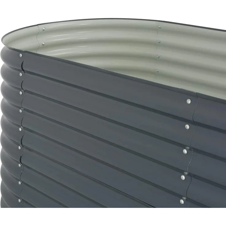 vidaXL Garten-Hochbeet 240 x 80 x 81 cm Verzinkter Stahl Grau Kräuterbeet – Bild 5