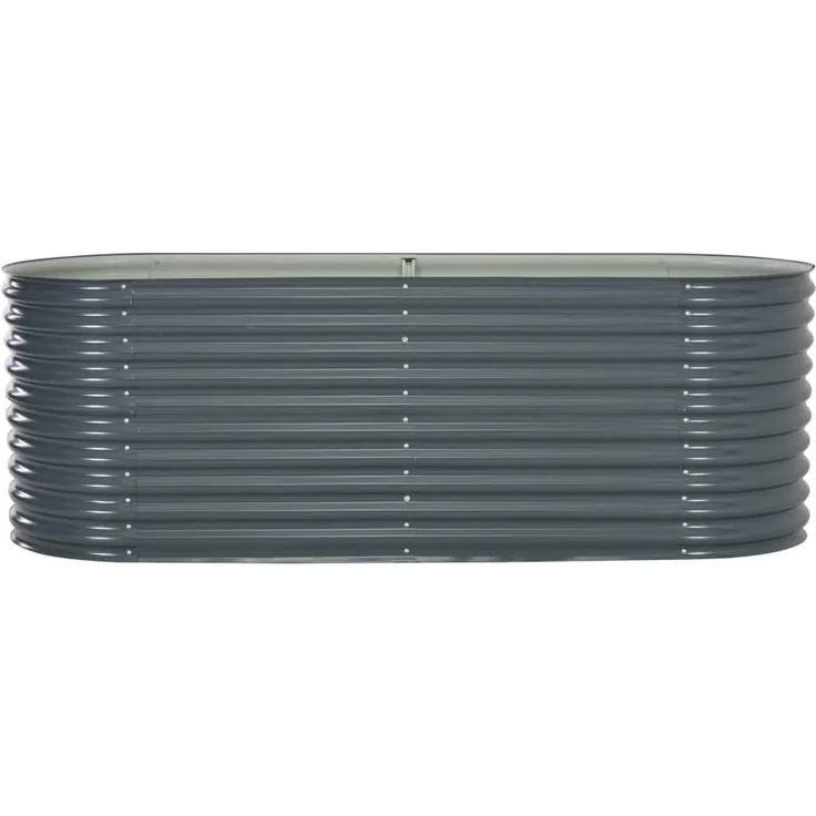 vidaXL Garten-Hochbeet 240 x 80 x 81 cm Verzinkter Stahl Grau Kräuterbeet – Bild 2