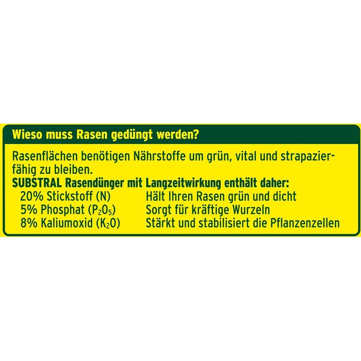 SUBSTRAL Rasendünger mit Langzeitwirkung 15 kg 750 m² NPK Streudünger – Bild 3