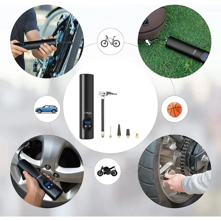 Technaxx 4906 Kompressor 8 bar Aufbewahrungs-Box--Tasche, Digitales Display, Inkl. 1 Akku, mit Arbeitslampe – Bild 3