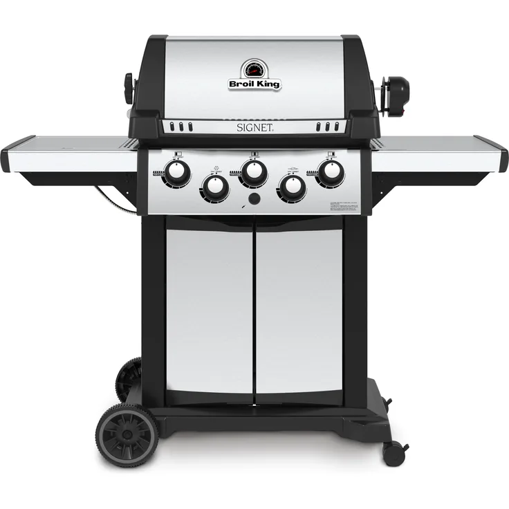 Broil King 390 Signet Gasgrill, Grillfläche 65 x 38 cm, 123 x 158 x 59 cm, mit Deckelthermometer, mit Druckminderer