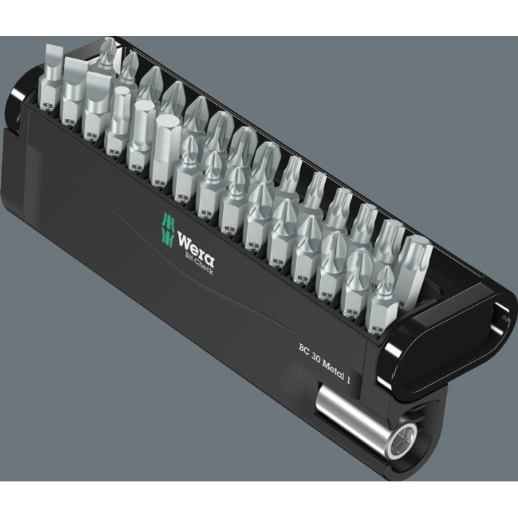 Wera Bit-Check 30 Metal 1 robuster Bitsatz inkl. Universalbithalter 30-teilig 1/4"-Außensechskantantrieb Universalhalter mit Edelstahlhülse – Bild 3