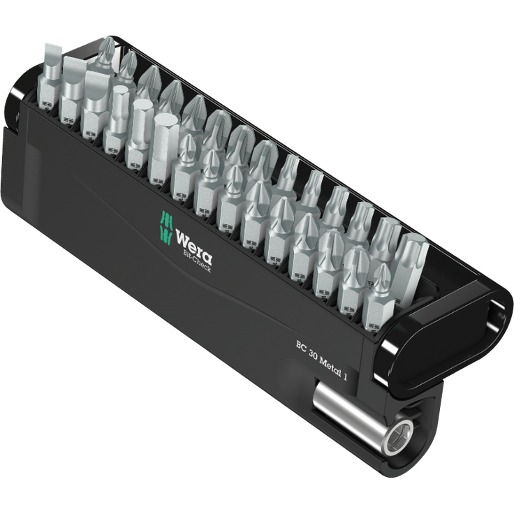Wera Bit-Check 30 Metal 1 robuster Bitsatz inkl. Universalbithalter 30-teilig 1/4"-Außensechskantantrieb Universalhalter mit Edelstahlhülse
