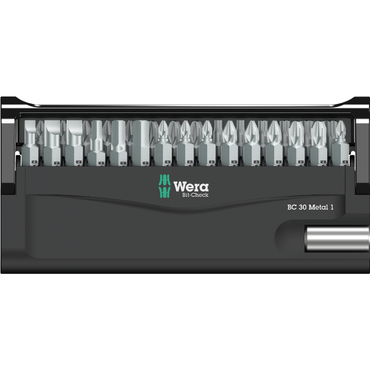 Wera Bit-Check 30 Metal 1 robuster Bitsatz inkl. Universalbithalter 30-teilig 1/4"-Außensechskantantrieb Universalhalter mit Edelstahlhülse – Bild 2