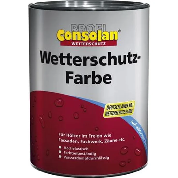Consolan Profi Wetterschutzfarbe 10 L silbergrau 217 Wetterschutz Holzfarbe – Bild 1