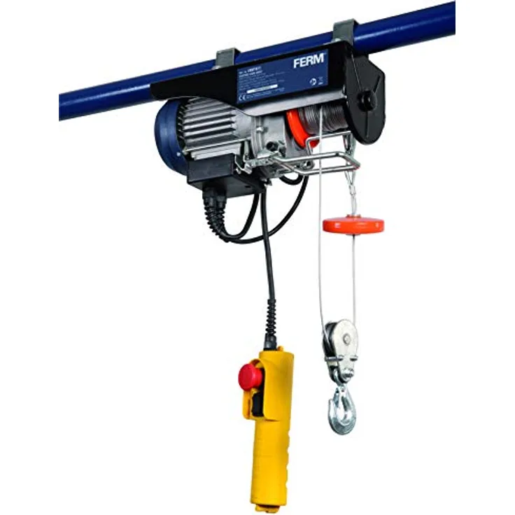 Ferm LHM1011 Elektrischer Seilhebezug Tragfähigkeit (mit Umlenkrolle) 250kg Tragfähigkeit (ohne Umlenkrolle) 125kg
