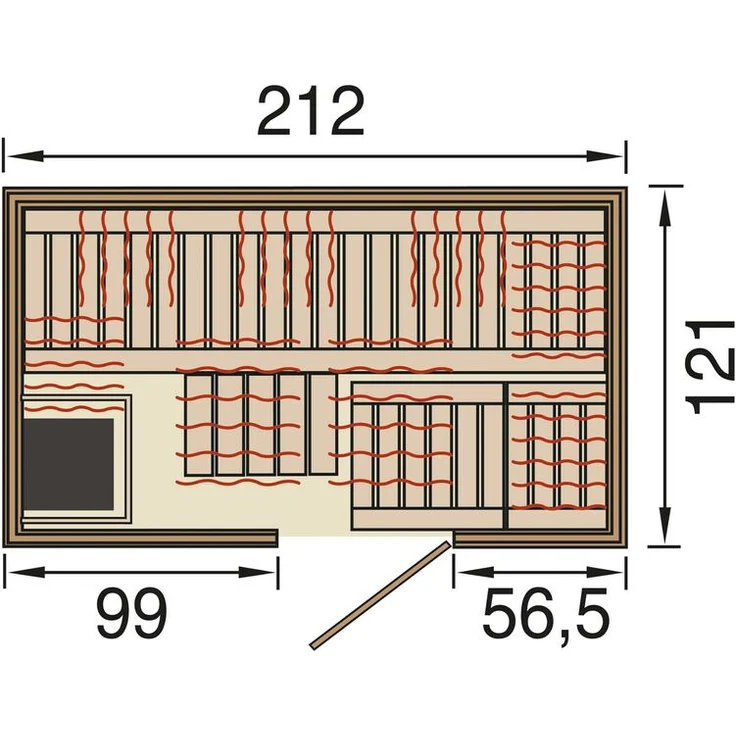 WEKA Infrarotkabine UPPSALA Kombi inkl. 3,6 KW OS Ofen, 3336 W, naturbelassen – Bild 2