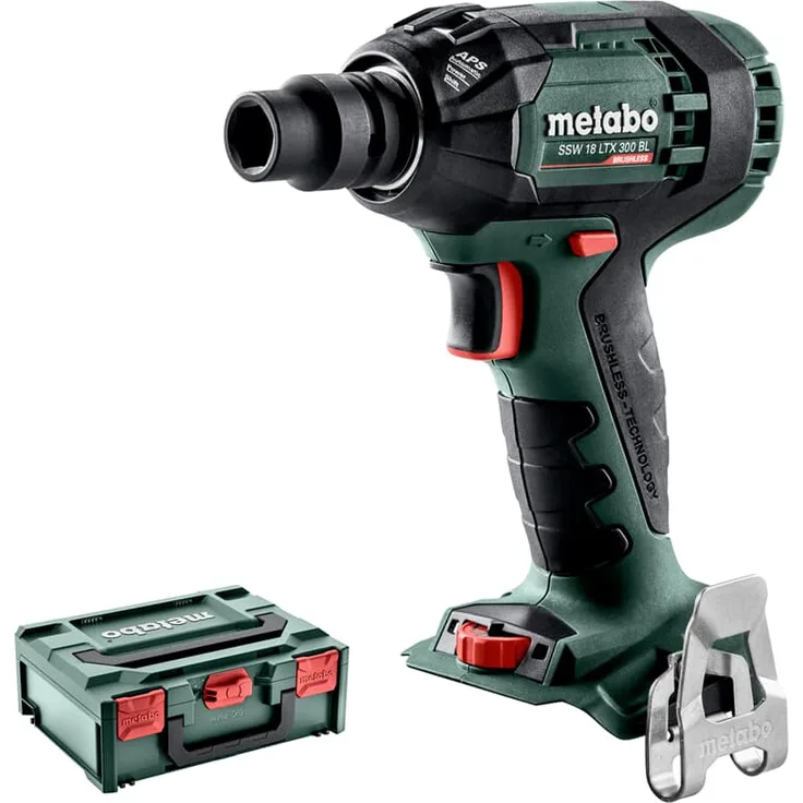 Metabo Akku Schlagschrauber SSW 18 LTX 300 BL (ohne Akku, 18 V, Max. Schraubengröße M18, Max. Drehmoment 300 Nm, Drehmomentstufen 12, mit Koffer) 602395840