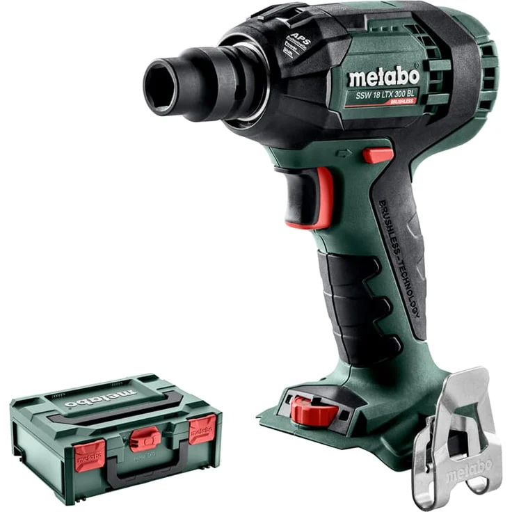 Metabo Akku Schlagschrauber SSW 18 LTX 300 BL (ohne Akku, 18 V, Max. Schraubengröße M18, Max. Drehmoment 300 Nm, Drehmomentstufen 12, mit Koffer) 602395840 – Bild 1