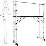 Craftfull Leitergerüst CF-103A Mehrzweckleiter Alu Leiter Gerüst Arbeitsbühne (1.95 Meter 7 Sprossen) - Preisvergleich