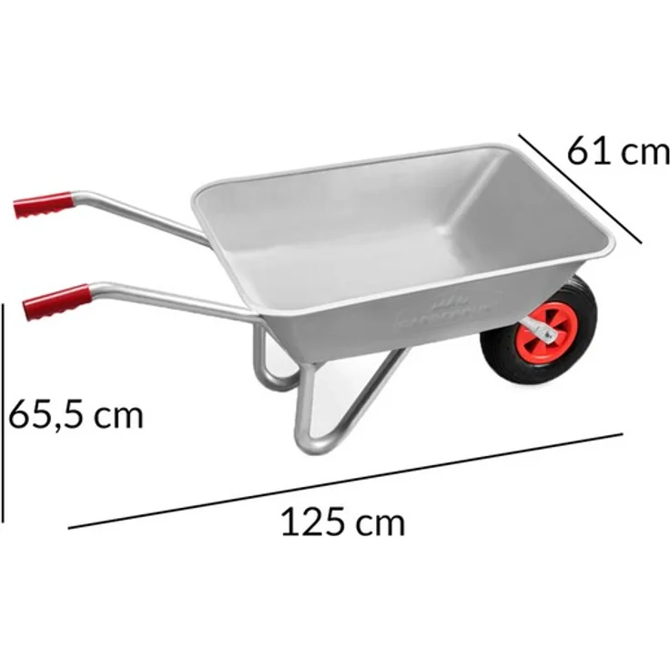Gardebruk Schubkarre 80L 100kg Belastbarkeit verzinkter Stahlrohrrahmen Bauschubkarre Gartenkarre Schiebkarre – Bild 3