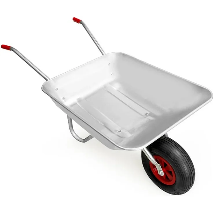 Gardebruk Schubkarre 80L 100kg Belastbarkeit verzinkter Stahlrohrrahmen Bauschubkarre Gartenkarre Schiebkarre – Bild 2