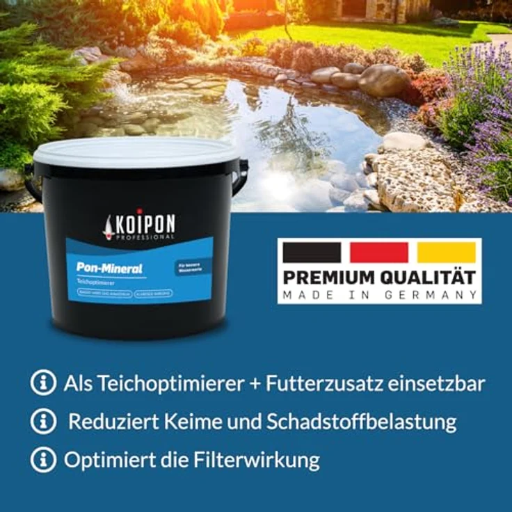 KOIPON Pon-Mineral Teichpflege, Mineralien & Nitritsenker mit Zeolith und Bentonit, Made in Germany – Bild 6