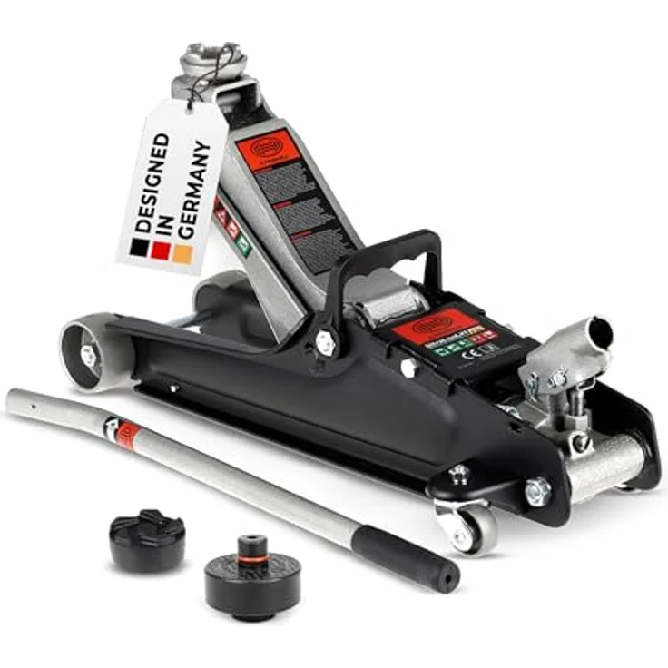 HEYNER® UltraLowLift PRO Rangierwagenheber Bundle mit Ersatzgummiauflage für Tesla Model 3 S Y X, 2,25t Kapazität, extra flach, variable Hubhöhe 85-380mm, robuste Qualität – Bild 1
