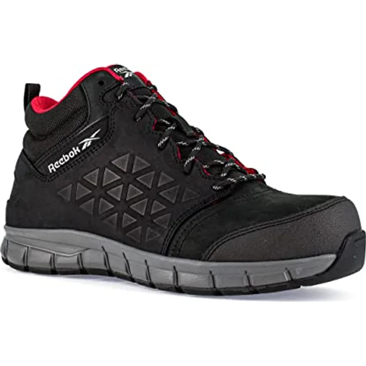 Reebok Excel Light Sicherheitsschuhe IB1037-1S3, S3 SRC HRO, schwarz, Größe 42 mit Aluminiumkappe und MemoryTech-Einlegesohle