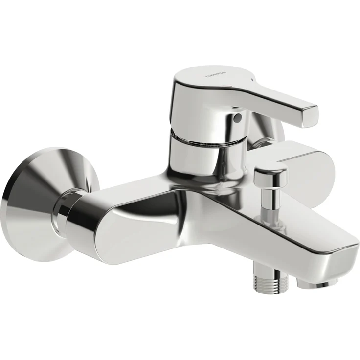 Hansa Wannenfüll- und Brausebatterie Paleno 5645, Einhebelmischer in Chrom, mit Cascade Strahlregler und temperaturbegrenzer