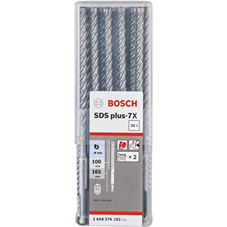 Bosch Professional 30 tlg. Hammerbohrer SDS Plus-7X (für Beton und Mauerwerk, 6 x 100 x 165 mm, Zubehör Bohrhammer) – Bild 2