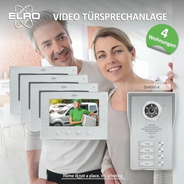 Elro Video-Türsprechanlage DV4000-4, 4 Monitore, Full HD, weiß – Bild 2