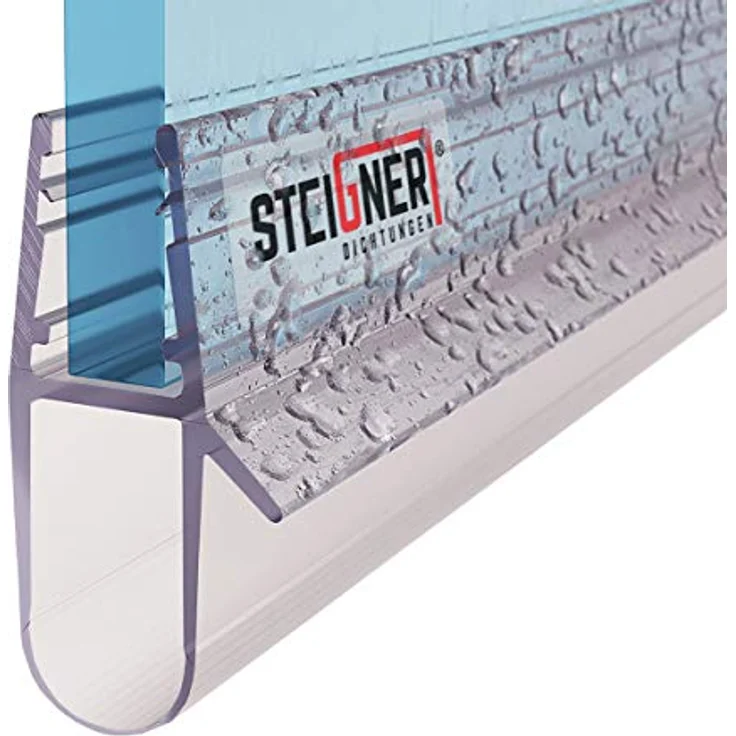 STEIGNER Duschdichtung UK17, 30 cm für Glasstärken 5/6/7/8 mm, transparente PVC Ersatzdichtung für Duschtüren – Bild 1